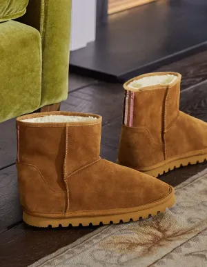 Borg Lined Boots-Tan