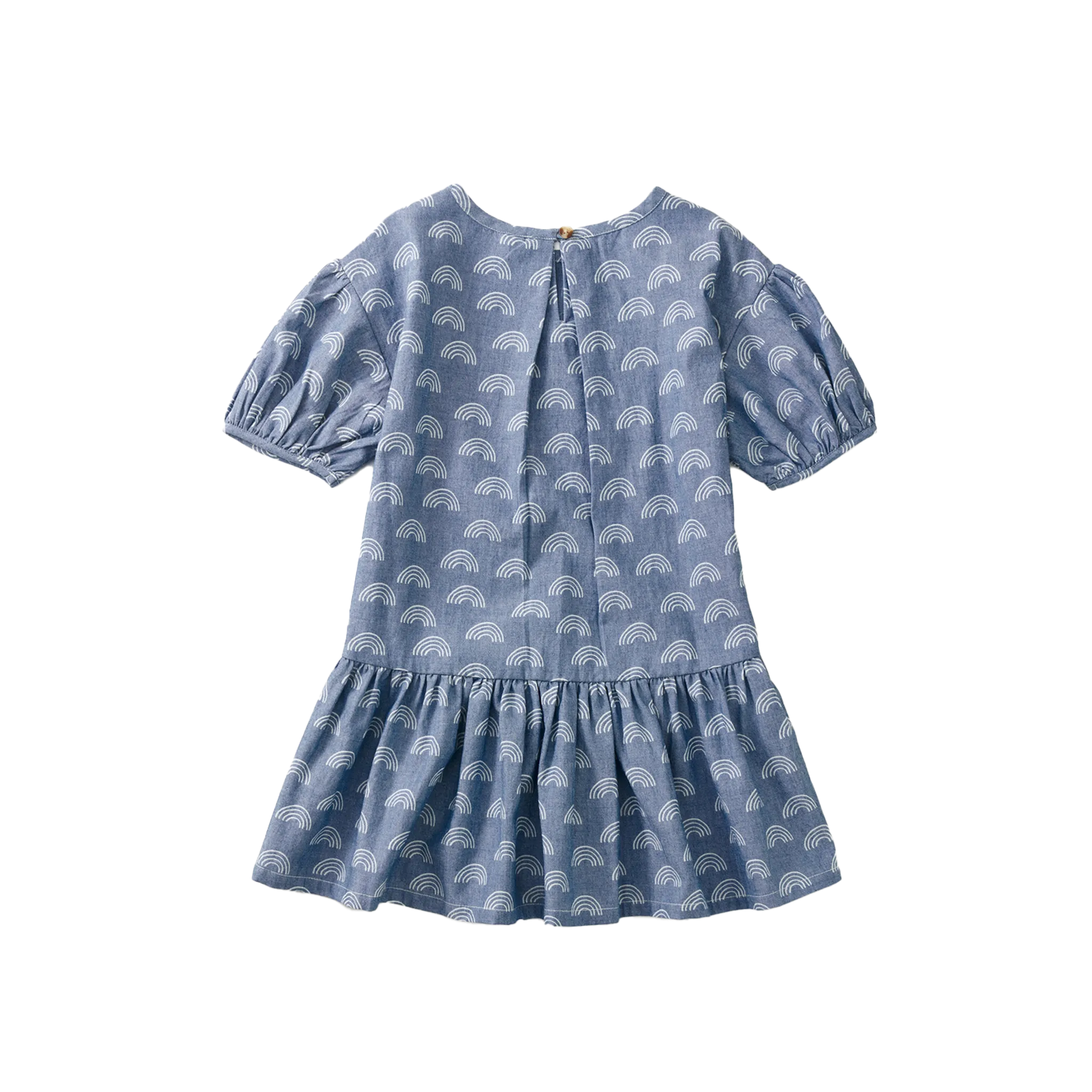 Drop Waist Ruffle Hem Dress