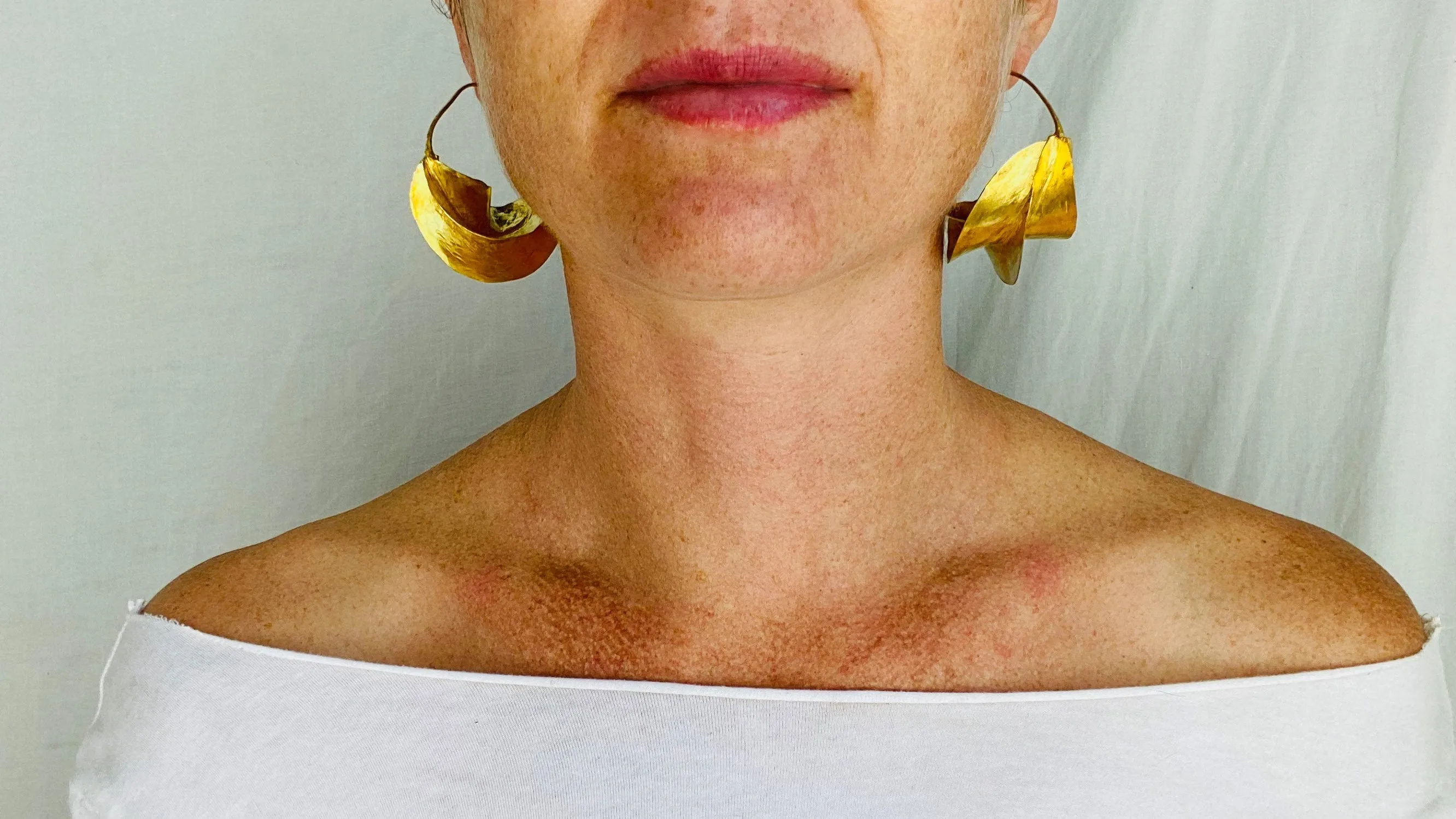 Fulani Gold Earrings. African. Huge Hoops