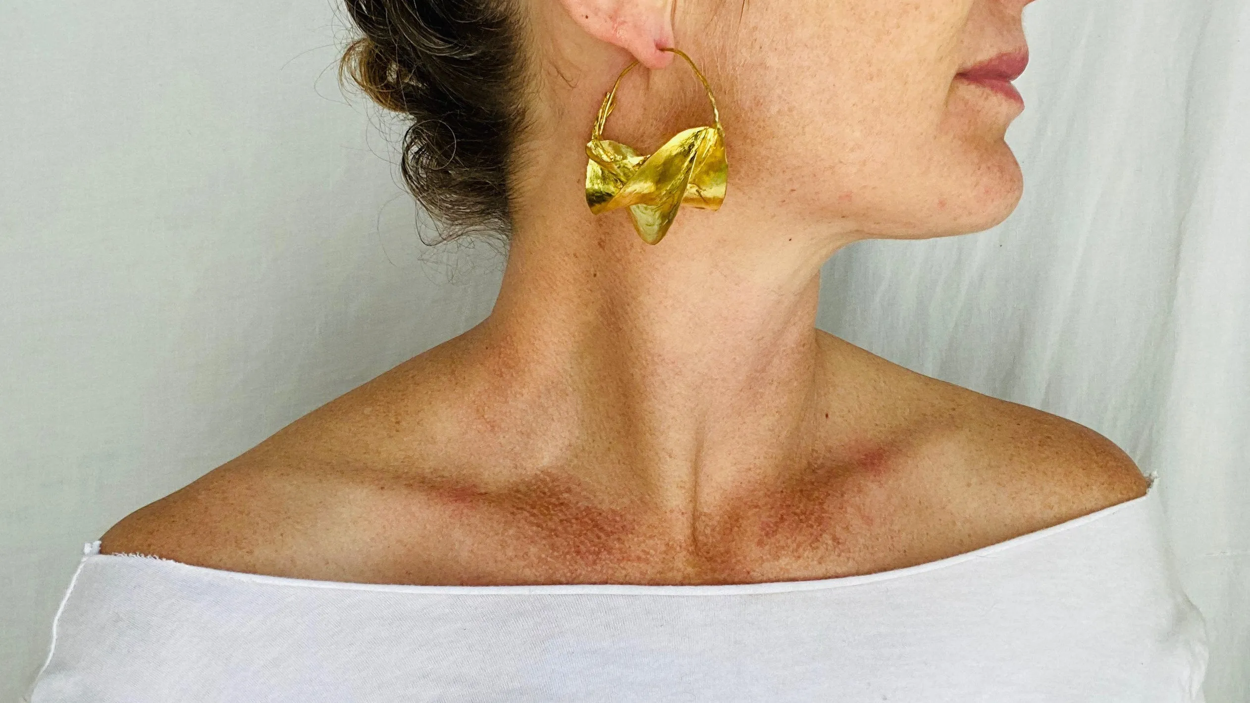 Fulani Gold Earrings. African. Huge Hoops