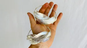 Fulani Silver Earrings. African. Huge Hoops