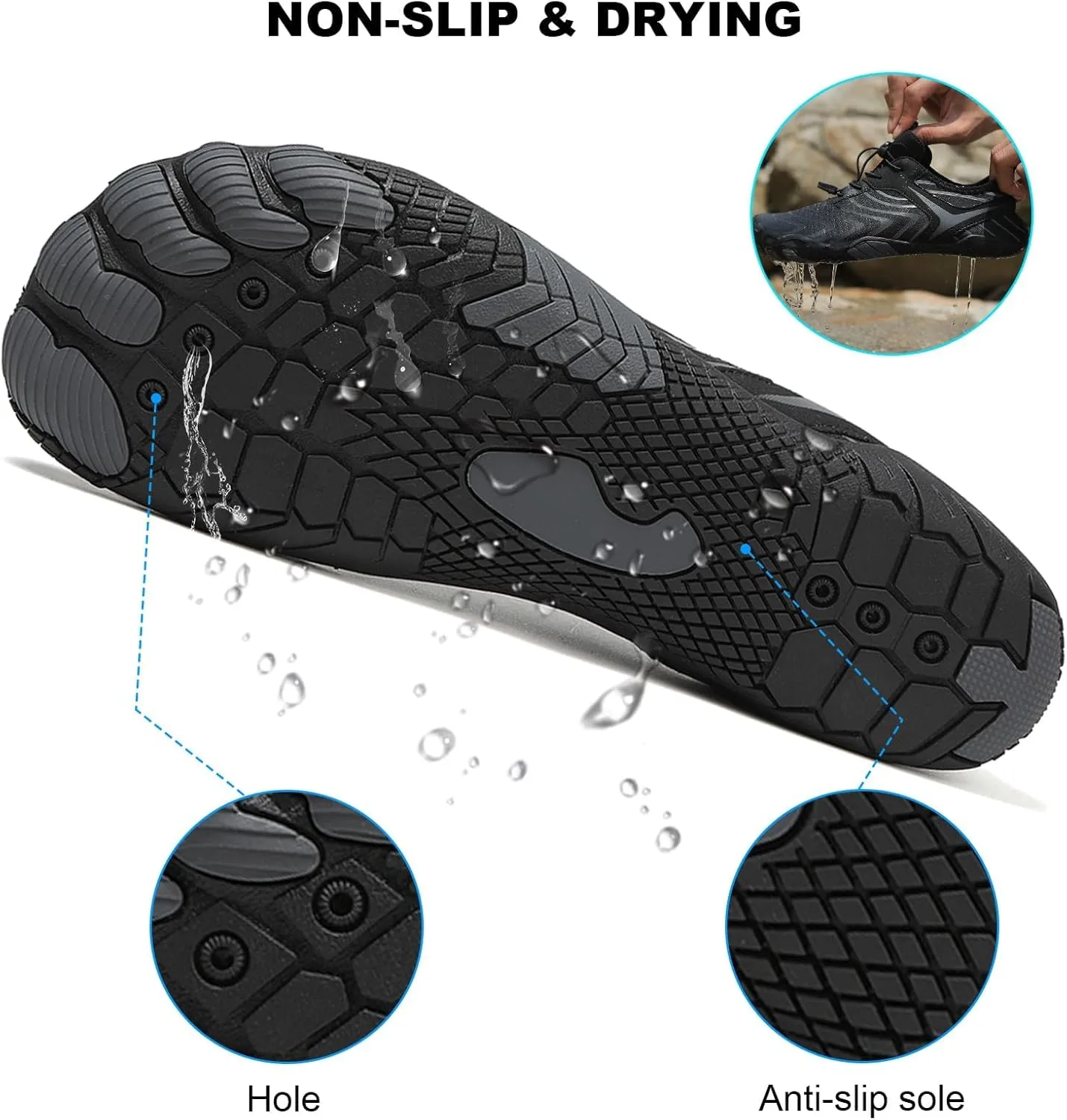 Hike Barefoot Shoes for Women Men Wide Toe Box Athletic Waterproof Trail Running & Non-Slip Barefoot Footwear