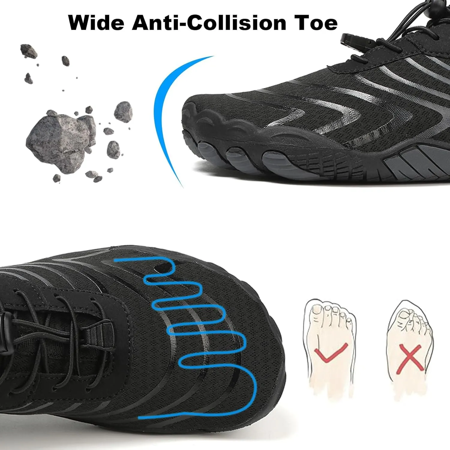 Hike Barefoot Shoes for Women Men Wide Toe Box Athletic Waterproof Trail Running & Non-Slip Barefoot Footwear