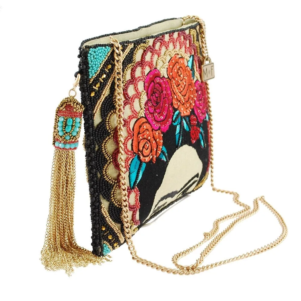 Mary Frances Frida Beaded Embroidered Crossbody Clutch Handbag