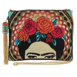 Mary Frances Frida Beaded Embroidered Crossbody Clutch Handbag