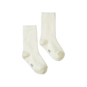 Organic Wool rib socks - Natural