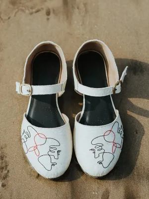 SLOW Mary Janes Natural White