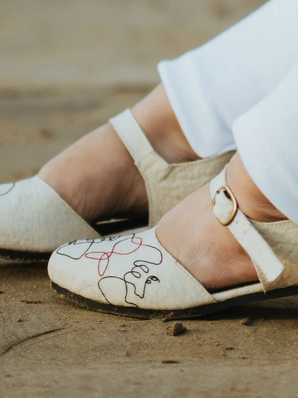 SLOW Mary Janes Natural White